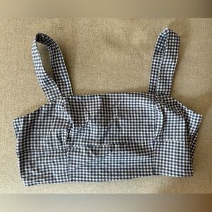 Lulus Blue Gingham Crop top